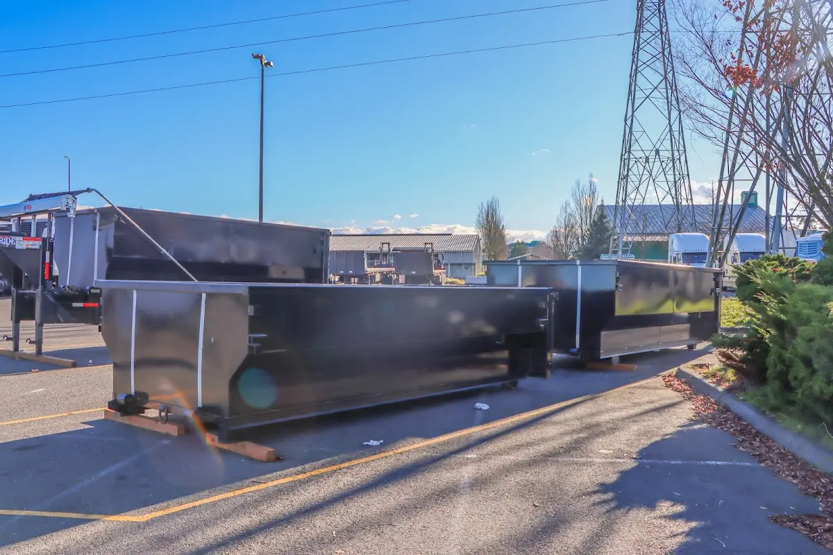 Roll-off dumpster ready for waste disposal at job site for Yard Waste Dumpster Rental in Naperville